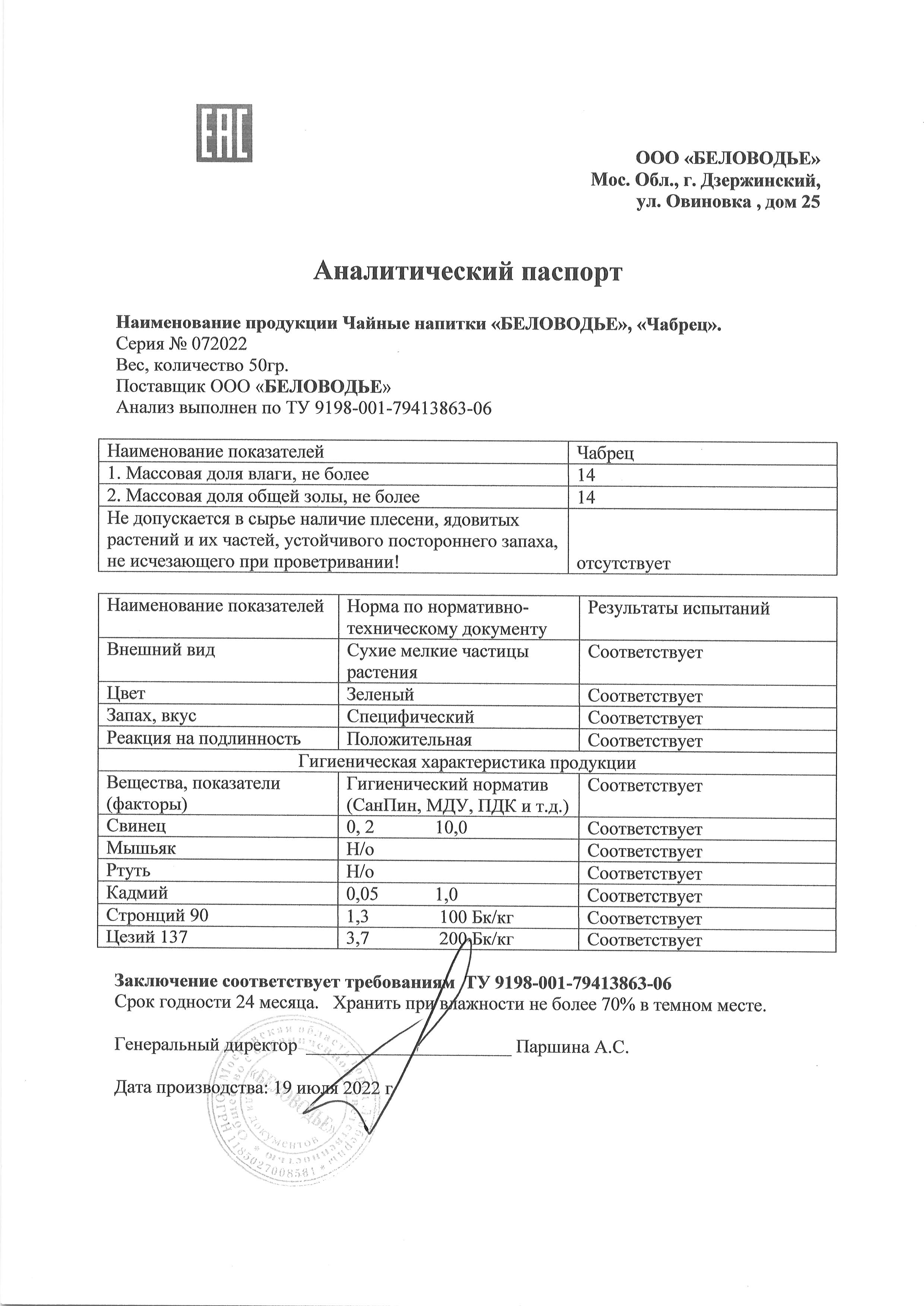Паспорт №072022